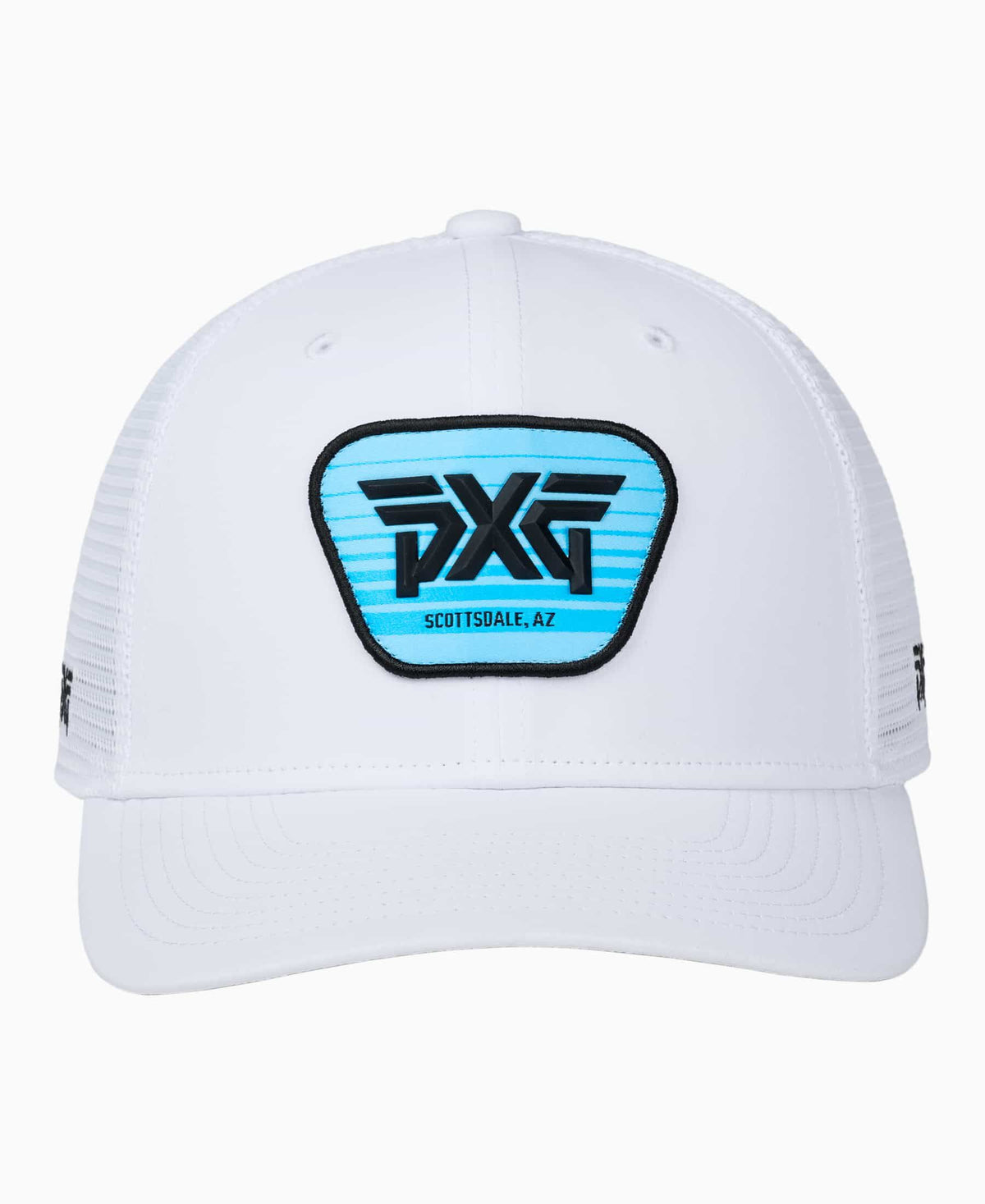 PXG Scottsdale Trucker Snapback Hat White/blue logo