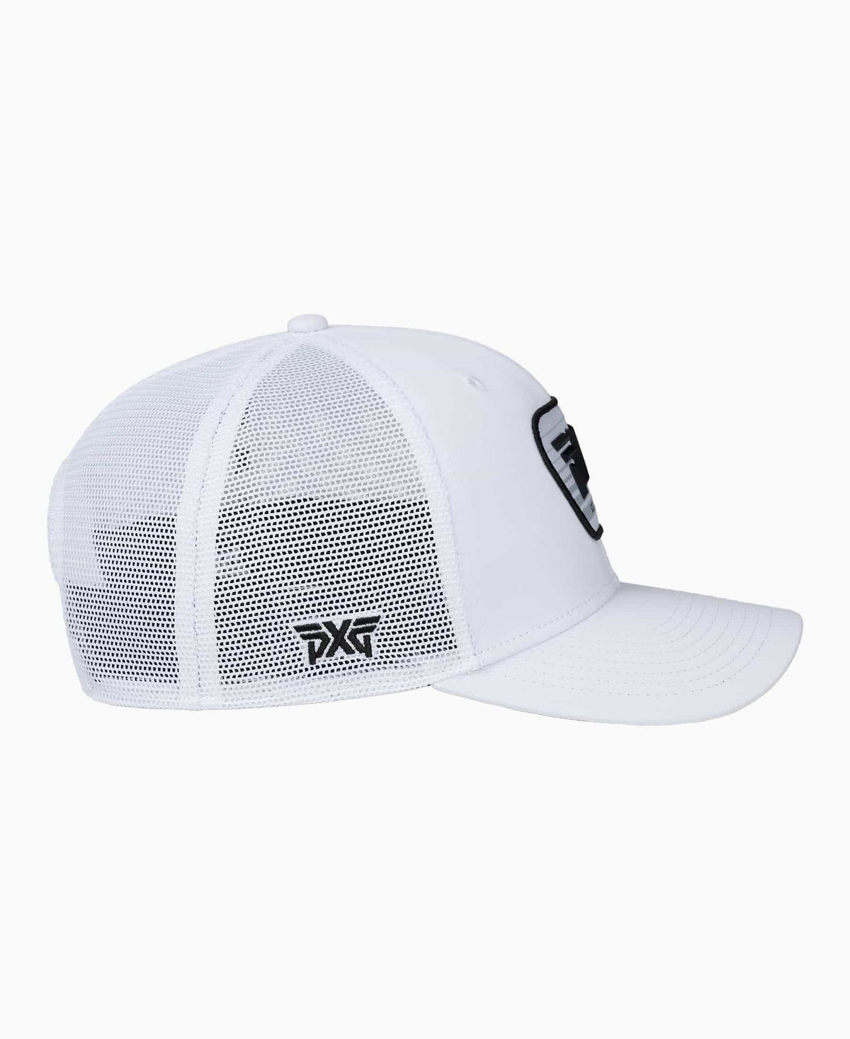 PXG Scottsdale Trucker Snapback Hat White/ Black gray logo